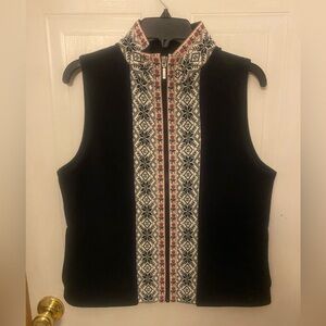 LL Bean Nordic Fleece Vest with Floral